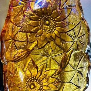 intage Indiana Glass  Relish Dish Iridescent Marigold Carnival Pretty!